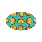 Taco-drawing-background-mexican-fast-food-pattern Sticker Oval (10 pack) Front