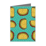 Taco-drawing-background-mexican-fast-food-pattern Mini Greeting Card Left