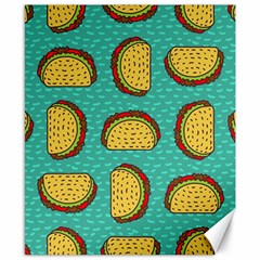 Taco-drawing-background-mexican-fast-food-pattern Canvas 8  X 10  by Pakemis