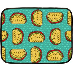 Taco-drawing-background-mexican-fast-food-pattern Fleece Blanket (mini) by Pakemis