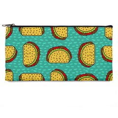 Taco-drawing-background-mexican-fast-food-pattern Pencil Case by Pakemis