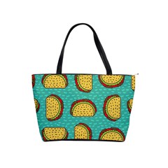 Taco-drawing-background-mexican-fast-food-pattern Classic Shoulder Handbag by Pakemis