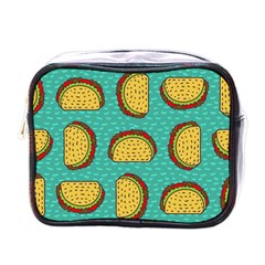 Taco-drawing-background-mexican-fast-food-pattern Mini Toiletries Bag (one Side) by Pakemis