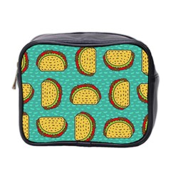 Taco-drawing-background-mexican-fast-food-pattern Mini Toiletries Bag (two Sides) by Pakemis