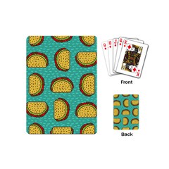 Taco-drawing-background-mexican-fast-food-pattern Playing Cards Single Design (mini) by Pakemis