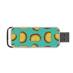 Taco-drawing-background-mexican-fast-food-pattern Portable Usb Flash (one Side) by Pakemis