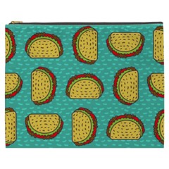 Taco-drawing-background-mexican-fast-food-pattern Cosmetic Bag (xxxl) by Pakemis