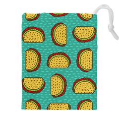 Taco-drawing-background-mexican-fast-food-pattern Drawstring Pouch (5xl) by Pakemis