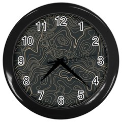 Damask-seamless-pattern Wall Clock (black)