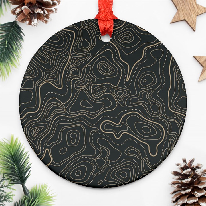 Damask-seamless-pattern Round Ornament (Two Sides)