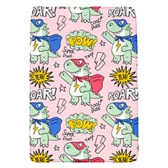 Seamless-pattern-with-many-funny-cute-superhero-dinosaurs-t-rex-mask-cloak-with-comics-style-inscrip Removable Flap Cover (s) by Pakemis