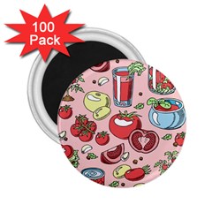 Tomato-seamless-pattern-juicy-tomatoes-food-sauce-ketchup-soup-paste-with-fresh-red-vegetables-backd 2 25  Magnets (100 Pack)  by Pakemis