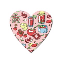 Tomato-seamless-pattern-juicy-tomatoes-food-sauce-ketchup-soup-paste-with-fresh-red-vegetables-backd Heart Magnet