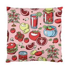 Tomato-seamless-pattern-juicy-tomatoes-food-sauce-ketchup-soup-paste-with-fresh-red-vegetables-backd Standard Cushion Case (one Side) by Pakemis