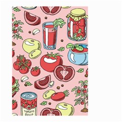 Tomato-seamless-pattern-juicy-tomatoes-food-sauce-ketchup-soup-paste-with-fresh-red-vegetables-backd Small Garden Flag (two Sides) by Pakemis