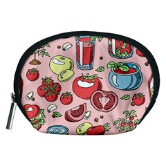 Tomato-seamless-pattern-juicy-tomatoes-food-sauce-ketchup-soup-paste-with-fresh-red-vegetables-backd Accessory Pouch (medium) by Pakemis