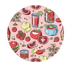 Tomato-seamless-pattern-juicy-tomatoes-food-sauce-ketchup-soup-paste-with-fresh-red-vegetables-backd Mini Round Pill Box (pack Of 3) by Pakemis