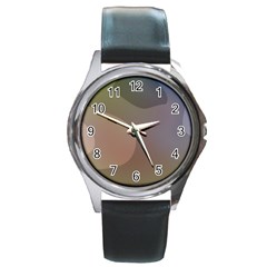 The Land 181 - Abstract Art Round Metal Watch by KorokStudios