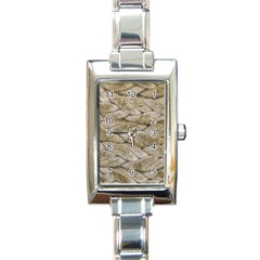 Boat Rope Close Up Texture Rectangle Italian Charm Watch by dflcprintsclothing