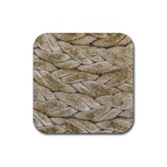 Boat Rope Close Up Texture Rubber Coaster (square) by dflcprintsclothing