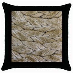 Boat Rope Close Up Texture Throw Pillow Case (black) by dflcprintsclothing