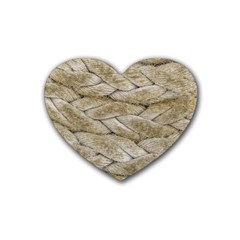 Boat Rope Close Up Texture Rubber Coaster (heart) by dflcprintsclothing