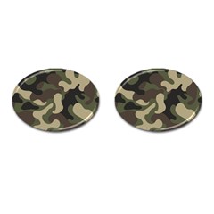 Camouflage Pattern Background Cufflinks (oval)