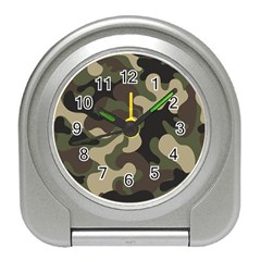 Camouflage Pattern Background Travel Alarm Clock by artworkshop