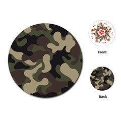 Camouflage Pattern Background Playing Cards Single Design (round) by artworkshop