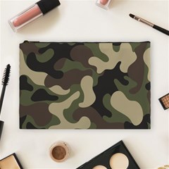 Camouflage Pattern Background Cosmetic Bag (large) by artworkshop