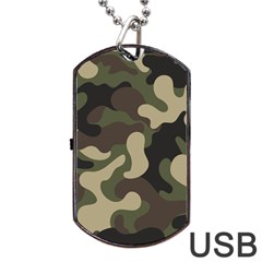 Camouflage Pattern Background Dog Tag Usb Flash (two Sides) by artworkshop