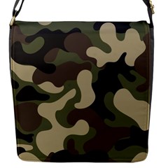 Camouflage Pattern Background Flap Closure Messenger Bag (s) by artworkshop