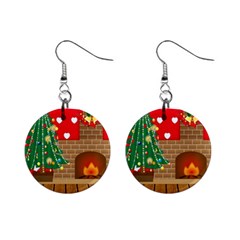 Christmas Room Mini Button Earrings by artworkshop