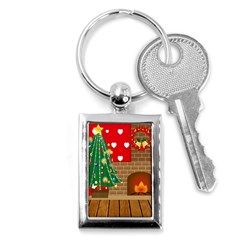 Christmas Room Key Chain (rectangle) by artworkshop