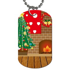 Christmas Room Dog Tag (one Side) by artworkshop