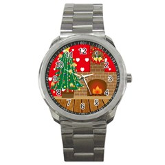 Christmas Room Sport Metal Watch by artworkshop