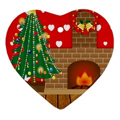 Christmas Room Heart Ornament (two Sides) by artworkshop