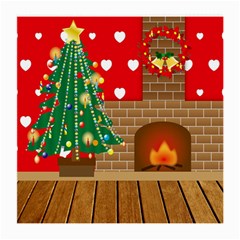 Christmas Room Medium Glasses Cloth by artworkshop