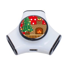 Christmas Room 3-port Usb Hub by artworkshop