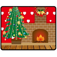 Christmas Room Fleece Blanket (medium) by artworkshop