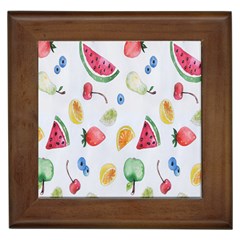 Fruit Summer Vitamin Watercolor Framed Tile by artworkshop