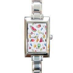 Fruit Summer Vitamin Watercolor Rectangle Italian Charm Watch by artworkshop