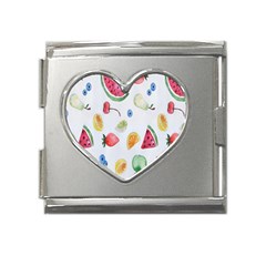 Fruit Summer Vitamin Watercolor Mega Link Heart Italian Charm (18mm) by artworkshop