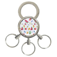 Fruit Summer Vitamin Watercolor 3-ring Key Chain by artworkshop