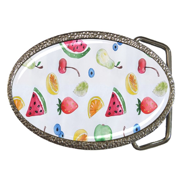 Fruit Summer Vitamin Watercolor Belt Buckles