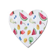 Fruit Summer Vitamin Watercolor Heart Magnet by artworkshop