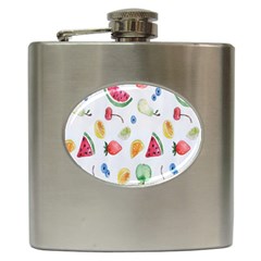 Fruit Summer Vitamin Watercolor Hip Flask (6 Oz) by artworkshop