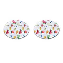 Fruit Summer Vitamin Watercolor Cufflinks (oval)