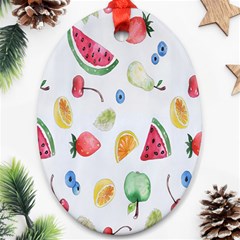 Fruit Summer Vitamin Watercolor Oval Ornament (two Sides)