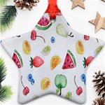 Fruit Summer Vitamin Watercolor Star Ornament (Two Sides) Front